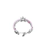 UNOde50 Pink Silk Thread & Metal Starfish Silver-Plated Bracelet - Medium