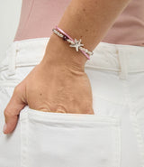 UNOde50 Pink Silk Thread & Metal Starfish Silver-Plated Bracelet - Medium