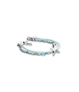 UNOde50 Turquoise Silk Thread & Metal Starfish Silver-Plated Bracelet - Medium