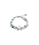 UNOde50 Crystal & Starfish Silver-Plated Elastic Bracelet - Medium