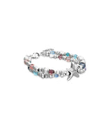 UNOde50 Crystal & Starfish Silver-Plated Elastic Bracelet - Medium