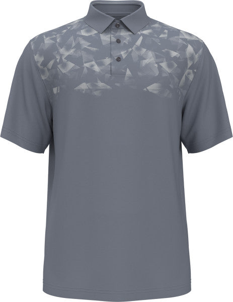 PGA Tour Mens Abstract Ombre Geo Print Short Sleeve Golf Polo Shirt