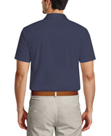 PGA Tour Mens Ombre Plaid Print Short Sleeve Golf Polo Shirt