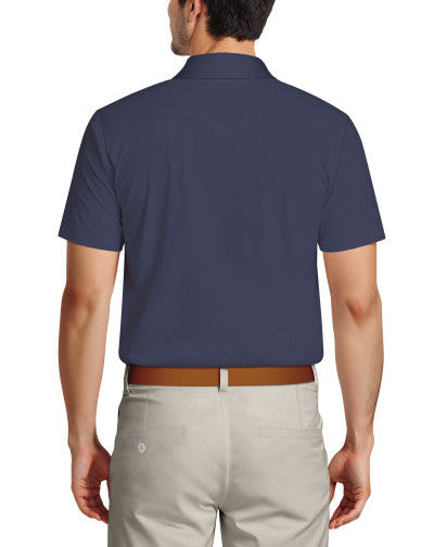 PGA Tour Mens Ombre Plaid Print Short Sleeve Golf Polo Shirt