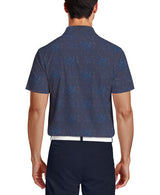 PGA Tour Mens All-Over Tossed Geo Print Short Sleeve Golf Polo Shirt