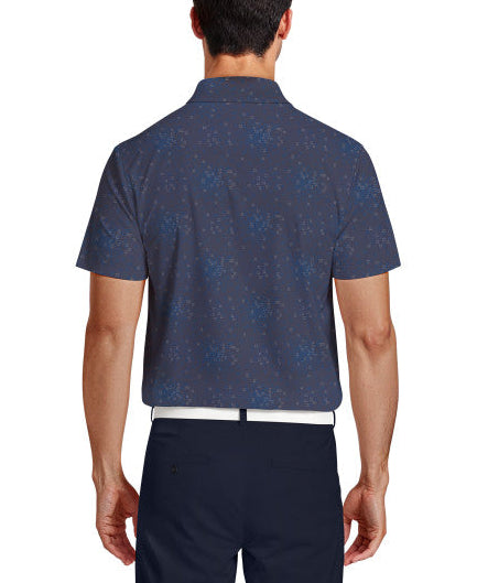 PGA Tour Mens All-Over Tossed Geo Print Short Sleeve Golf Polo Shirt