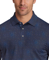 PGA Tour Mens All-Over Tossed Geo Print Short Sleeve Golf Polo Shirt