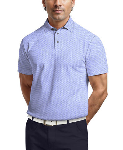 PGA Tour Mens All-Over Micro Jacquard Short Sleeve Golf Polo Shirt