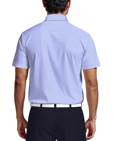 PGA Tour Mens All-Over Micro Jacquard Short Sleeve Golf Polo Shirt