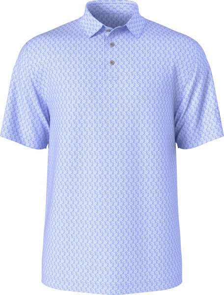 PGA Tour Mens All-Over Micro Jacquard Short Sleeve Golf Polo Shirt