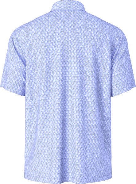 PGA Tour Mens All-Over Micro Jacquard Short Sleeve Golf Polo Shirt