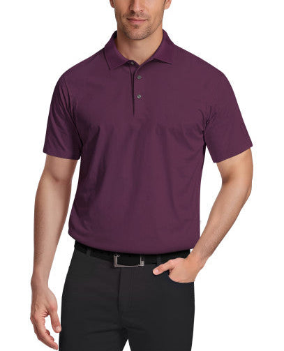 PGA Tour Mens Airflux Solid Mesh Short Sleeve Golf Polo Shirt