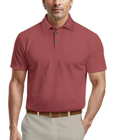 PGA Tour Mens Airflux Solid Mesh Short Sleeve Golf Polo Shirt