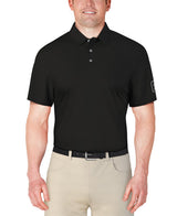 PGA Tour Mens Solid Cooling Texture Golf Polo Short Sleeve Shirt