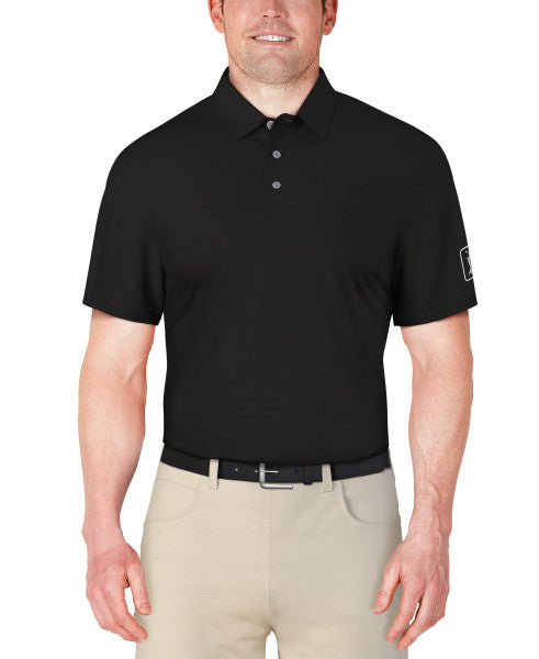PGA Tour Mens Solid Cooling Texture Golf Polo Short Sleeve Shirt