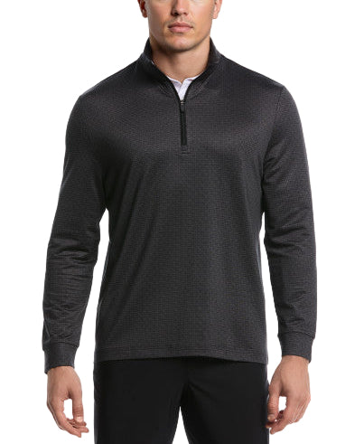 PGA Tour Mens Geo Print Texture 1/4 Zip Long Sleeve Shirt