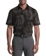 PGA Tour Mens Diffused Foliage Print Golf Short Sleeve Polo Shirt