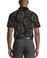 PGA Tour Mens Diffused Foliage Print Golf Short Sleeve Polo Shirt