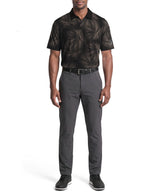PGA Tour Mens Diffused Foliage Print Golf Short Sleeve Polo Shirt