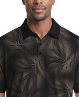 PGA Tour Mens Diffused Foliage Print Golf Short Sleeve Polo Shirt