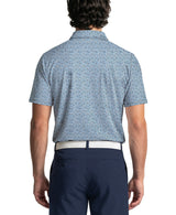PGA Tour Mens Energized Abstract Floral Print Golf Short Sleeve Polo Shirt