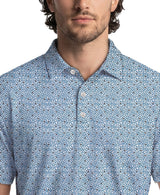 PGA Tour Mens Energized Abstract Floral Print Golf Short Sleeve Polo Shirt