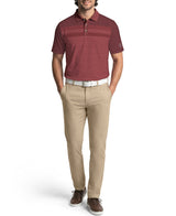 PGA Tour Mens Novelty Block Print Golf Short Sleeve Polo Shirt