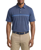 PGA Tour Mens Fine Line Jaspe Gingham Print Golf Short Sleeve Polo Shirt