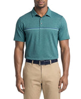 PGA Tour Mens Fine Line Jaspe Gingham Print Golf Short Sleeve Polo Shirt