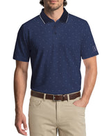 PGA Tour Mens Dimensional Geo Print Golf Short Sleeve Polo Shirt