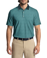 PGA Tour Mens Dimensional Geo Print Golf Short Sleeve Polo Shirt