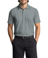 PGA Tour Mens Dimensional Geo Print Golf Short Sleeve Polo Shirt