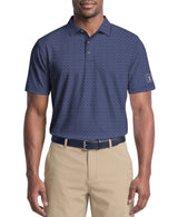 PGA Tour Mens Essential Geo Print Golf Short Sleeve Polo Shirt