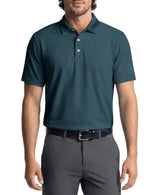 PGA Tour Mens Airflux Solid Mesh Golf Short Sleeve Polo Shirt