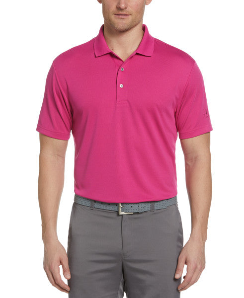 PGA Tour Mens Airflux Solid Mesh Golf Short Sleeve Polo Shirt