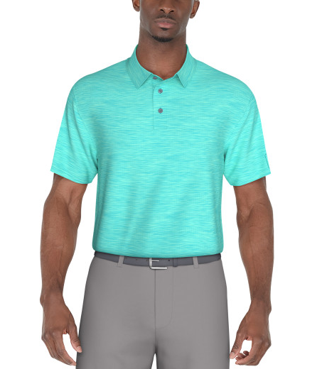 PGA Tour Mens Airflux Jaspe Gold Short Sleeve Polo Shirt