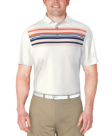 PGA Tour Mens Chest Stripe Golf Polo Short Sleeve Shirt