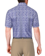 PGA Tour Mens Botanical Print Golf Polo Short Sleeve Shirt