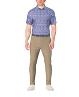 PGA Tour Mens Botanical Print Golf Polo Short Sleeve Shirt