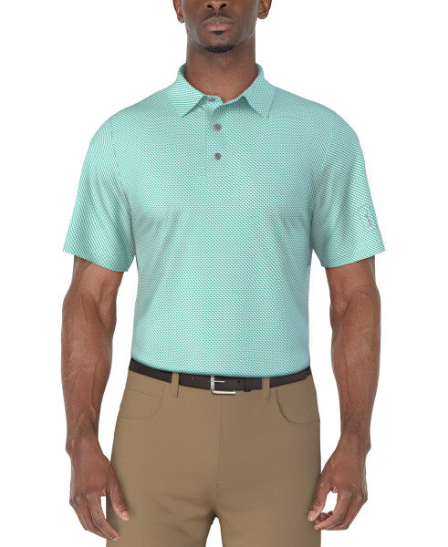 PGA Tour Mens Geo Printed Golf Polo Short Sleeve Shirt