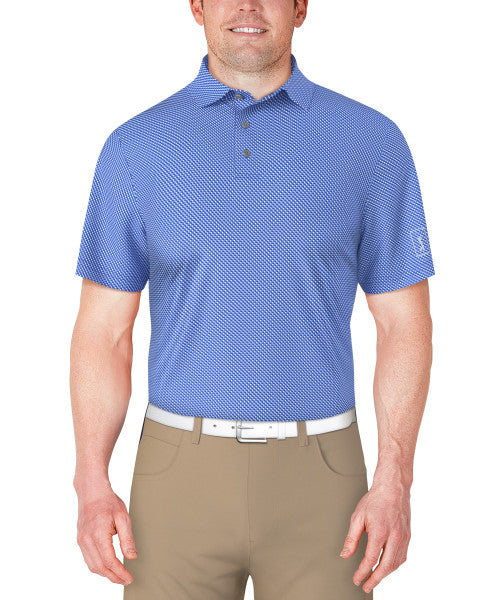 PGA Tour Mens Geo Printed Golf Polo Short Sleeve Shirt