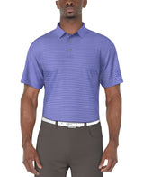 PGA Tour Mens Heather Feeder Stripe Golf Short Sleeve Polo Shirt