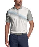 PGA Tour Mens Asymmetric Energy Geo Color Block Golf Short Sleeve Polo Shirt