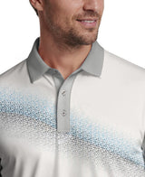 PGA Tour Mens Asymmetric Energy Geo Color Block Golf Short Sleeve Polo Shirt