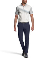 PGA Tour Mens Asymmetric Energy Geo Color Block Golf Short Sleeve Polo Shirt