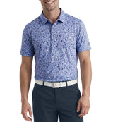 PGA Tour Mens Abstract Confetti Print Golf Short Sleeve Polo Shirt