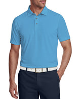 PGA Tour Mens Textured Cooling Golf Short Sleeve Polo Shirt