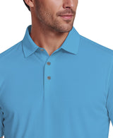 PGA Tour Mens Textured Cooling Golf Short Sleeve Polo Shirt