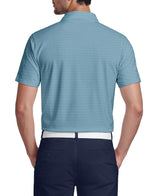 PGA Tour Mens Essential Geo Print Golf Short Sleeve Polo Shirt