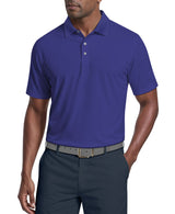 PGA Tour Mens Airflux Solid Mesh Golf Short Sleeve Polo Shirt